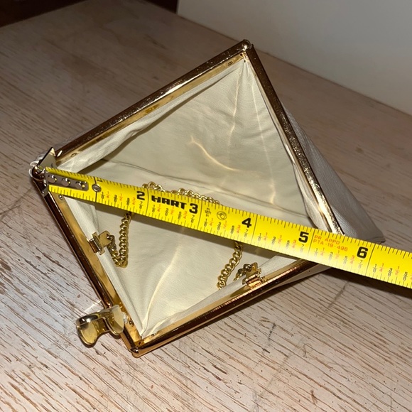 Vintage White Alligator Leather 1950’s Clutch Handbag Purse Formal - Picture 10 of 16